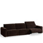 Cream Chenille Velvet Fabric Electric Recliner 4 Seater Sofa LOLO