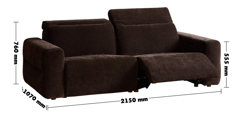 Cream Chenille Velvet Fabric Electric Recliner 3 Seater Sofa LOLO Size Chart