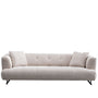 Cream Cotton Fabric 3 Seater Sofa VERDO