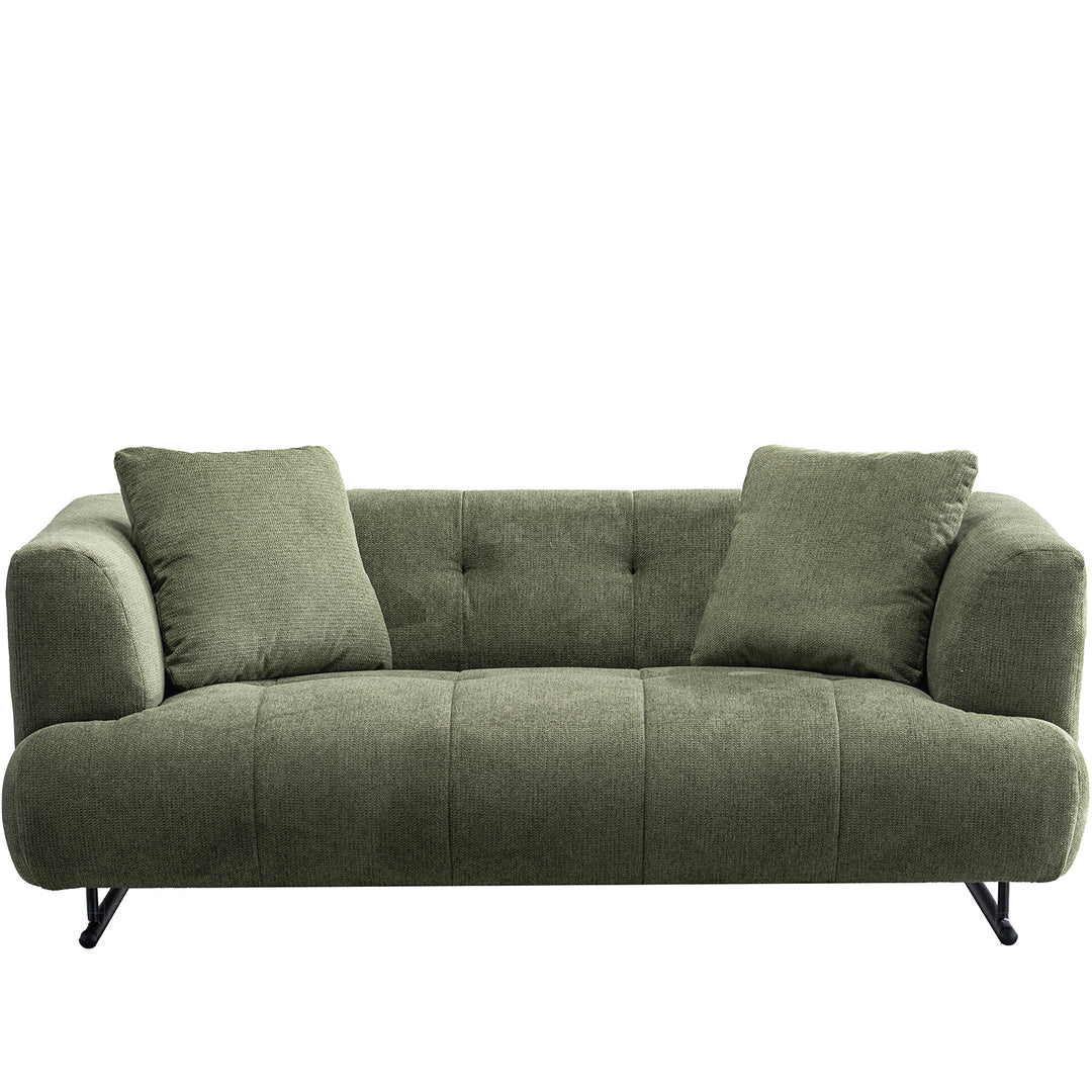 Cream cotton fabric 2 seater sofa verdo in white background.