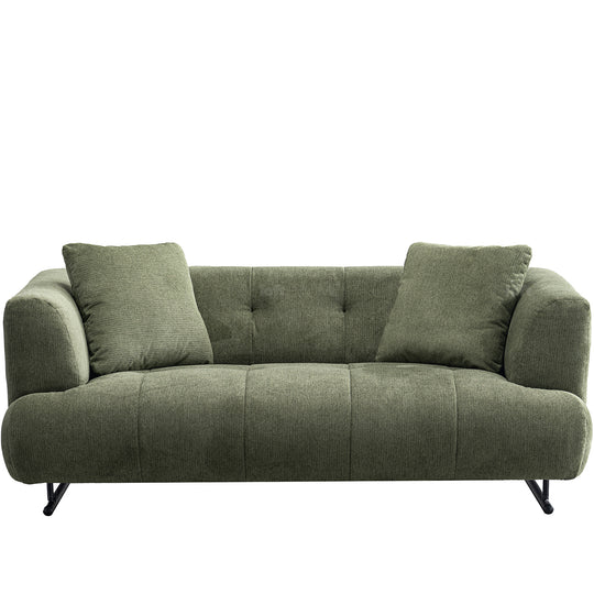 Cream cotton fabric 2 seater sofa verdo in white background.