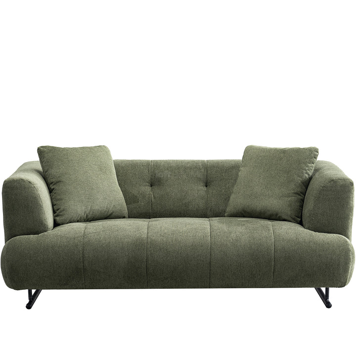Cream cotton fabric 2 seater sofa verdo in white background.