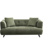 Cream Cotton Fabric 2 Seater Sofa VERDO