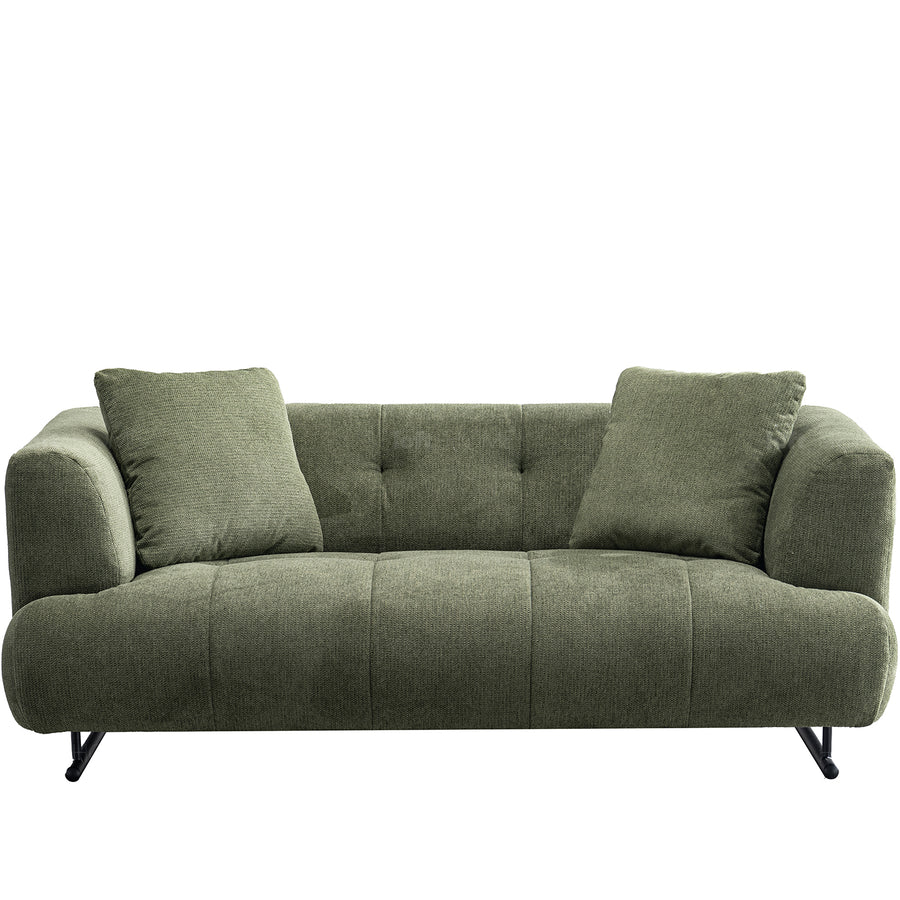 Cream cotton fabric 2 seater sofa verdo in white background.