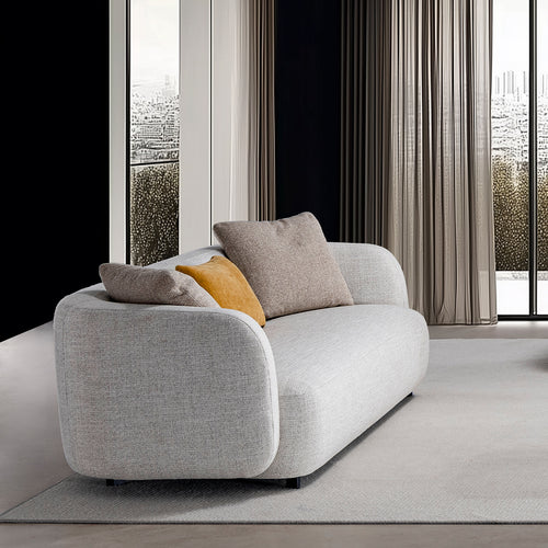Cream Mixed Weave Fabric 2 Seater Sofa LUMA Good to Know Preview-1