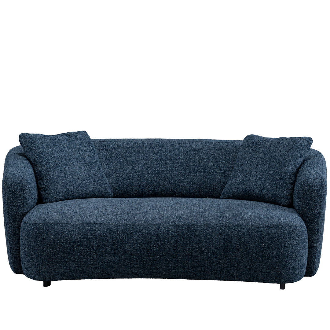 Cream mixed weave fabric 2 seater sofa navi in white background.