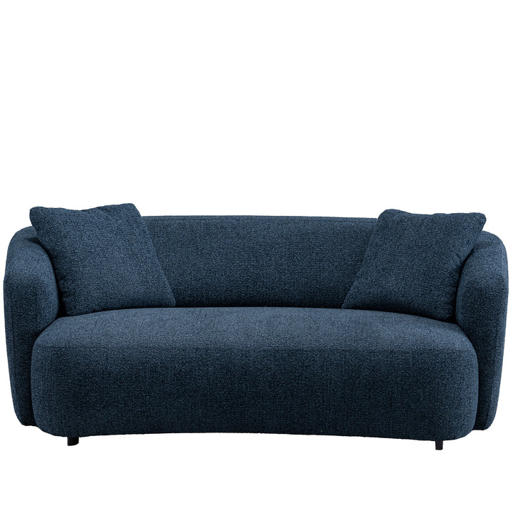 Cream mixed weave fabric 2 seater sofa navi in white background.