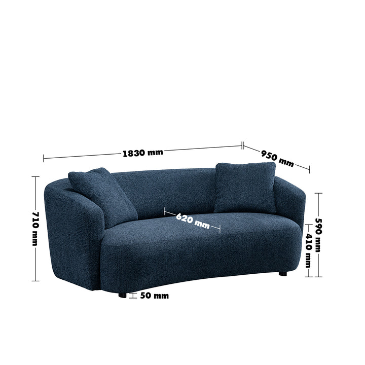 Cream mixed weave fabric 2 seater sofa navi size charts.