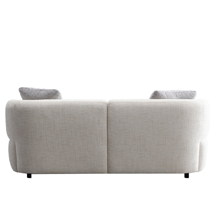 Cream mixed weave fabric 2 seater sofa noiry in real life style.