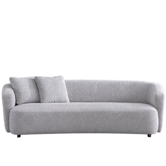 Cream mixed weave fabric 3 seater sofa navi in white background.