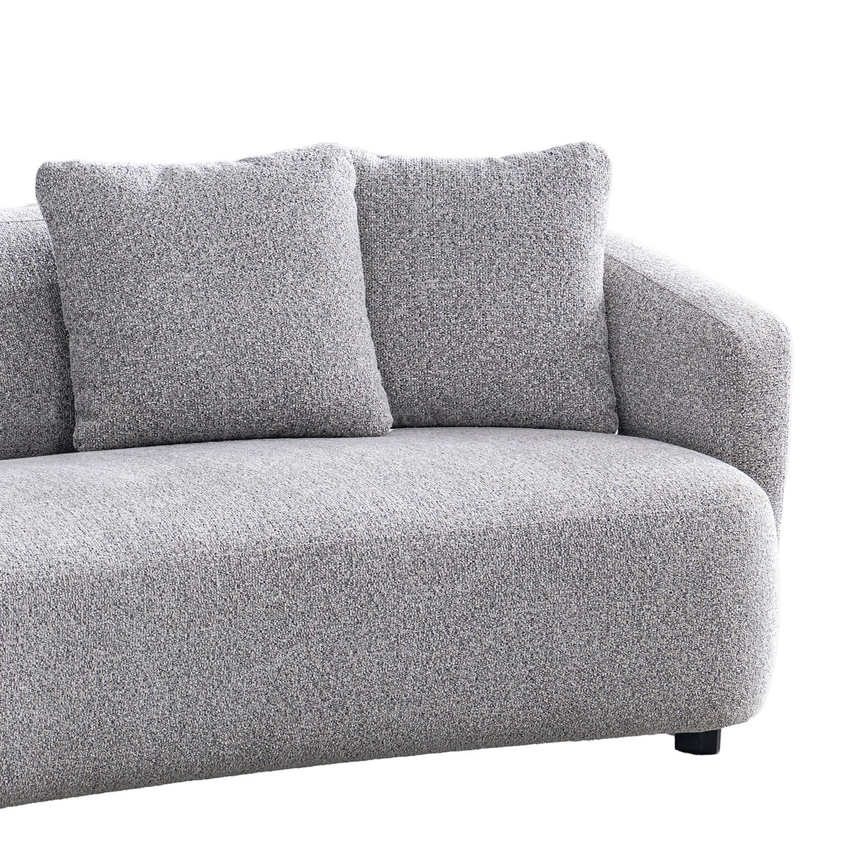 Cream mixed weave fabric 3 seater sofa navi in details.