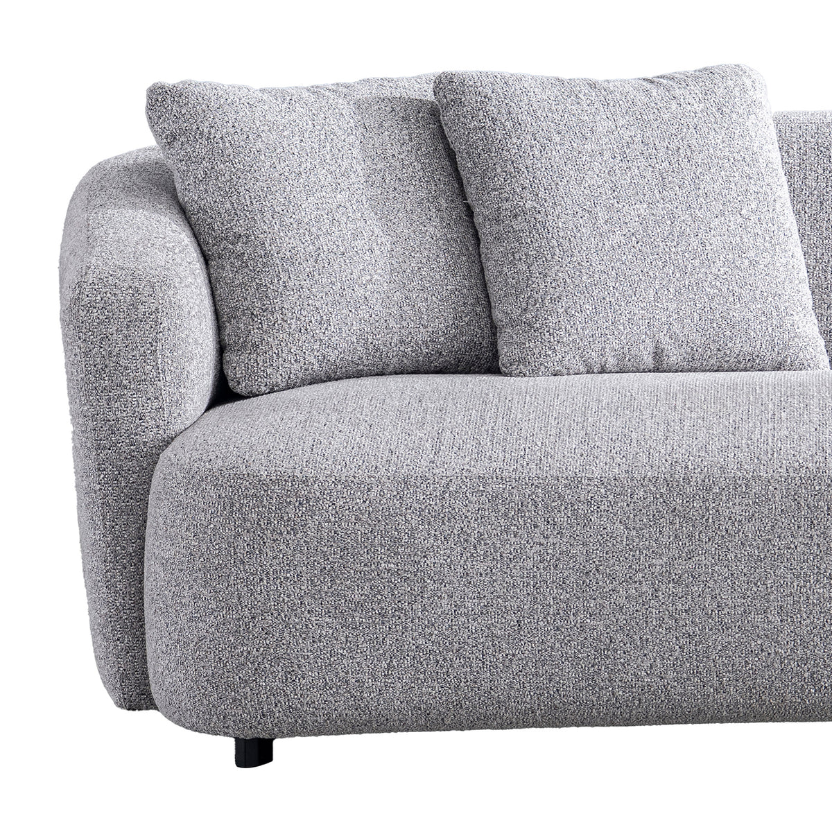 Cream mixed weave fabric 3 seater sofa navi in close up details.