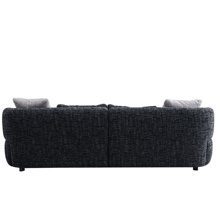 Cream mixed weave fabric 3 seater sofa noiry with context.