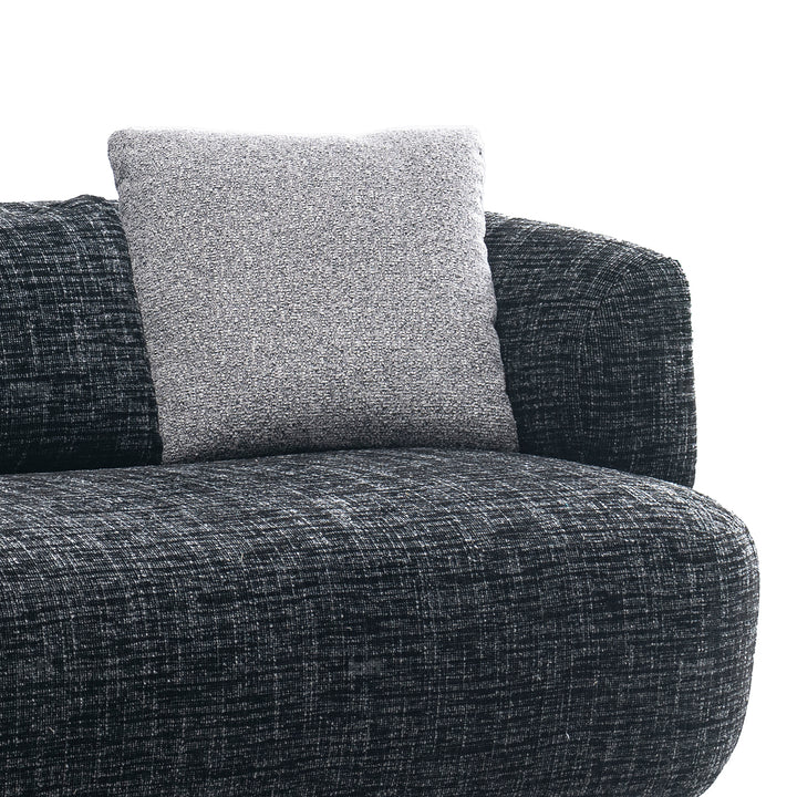 Cream mixed weave fabric 3 seater sofa noiry in details.