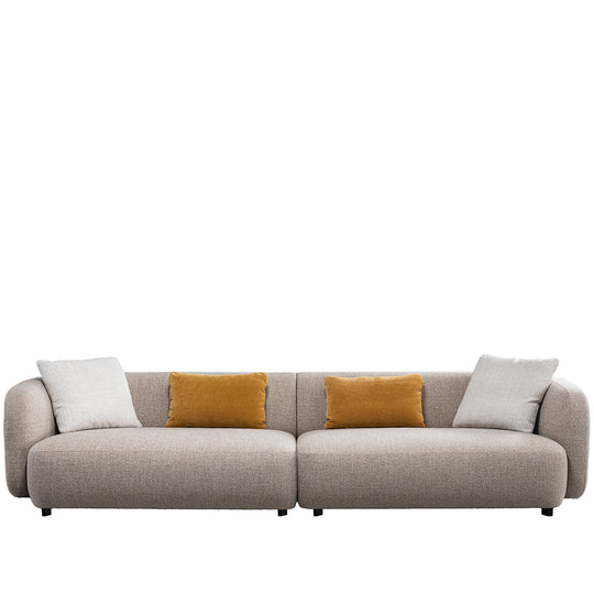 Cream mixed weave fabric 4 seater sofa luma in white background.