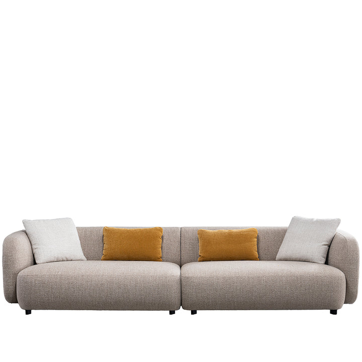 Cream mixed weave fabric 4 seater sofa luma in white background.