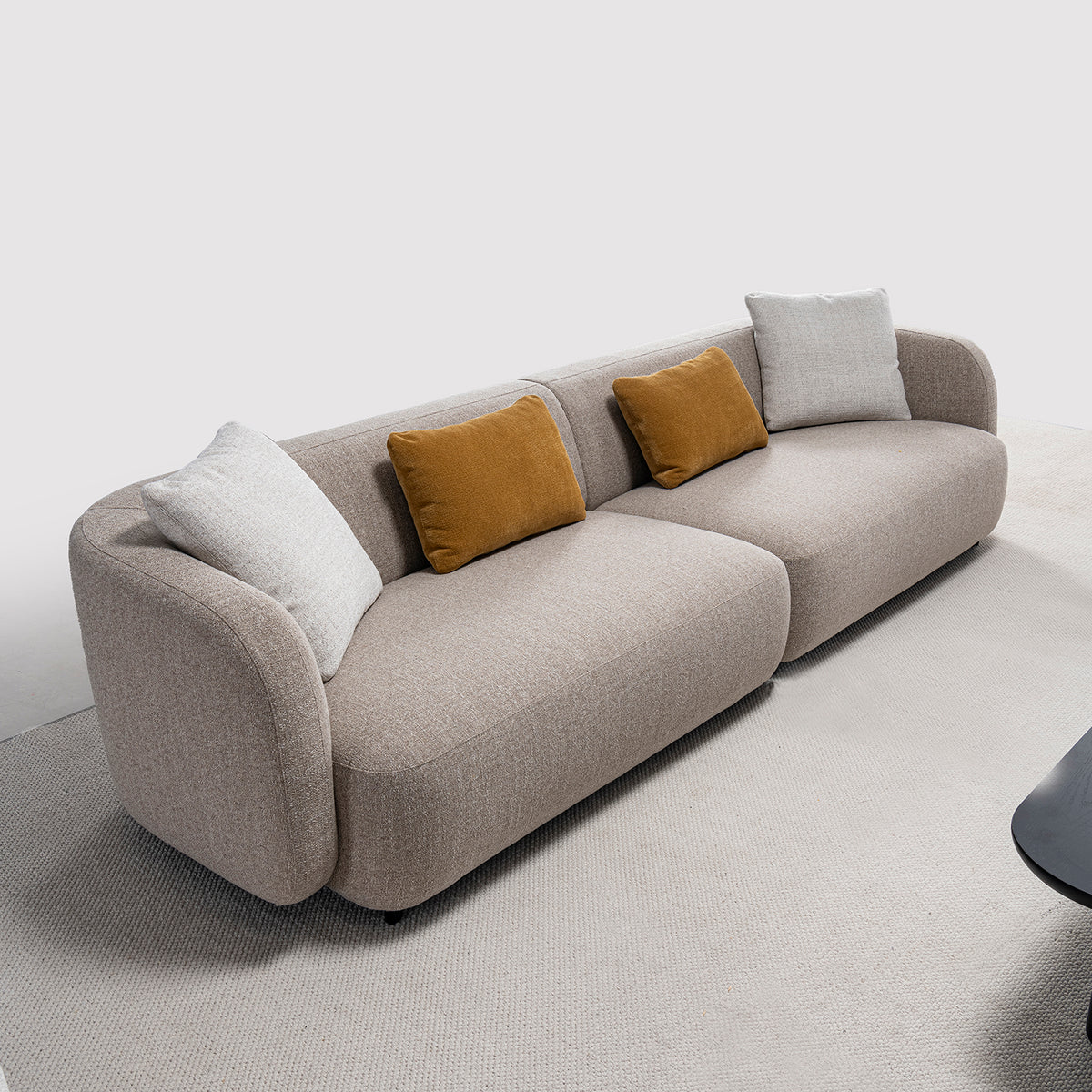 Cream mixed weave fabric 4 seater sofa luma material variants.
