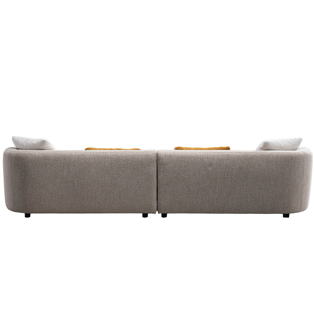 Cream mixed weave fabric 4 seater sofa luma in real life style.