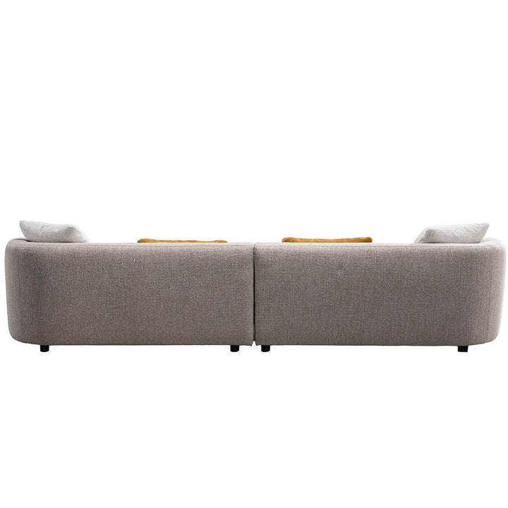 Cream mixed weave fabric 4 seater sofa luma in real life style.