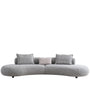 Cream Mixed Weave Fabric 6 Seater Sofa CURVO