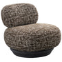 Cream Mixed Weave Fabric Revolving 1 Seater Sofa BIXY