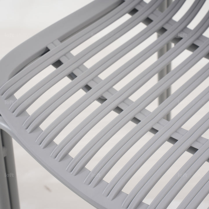 Cream plastic dining chair scones detail 26.
