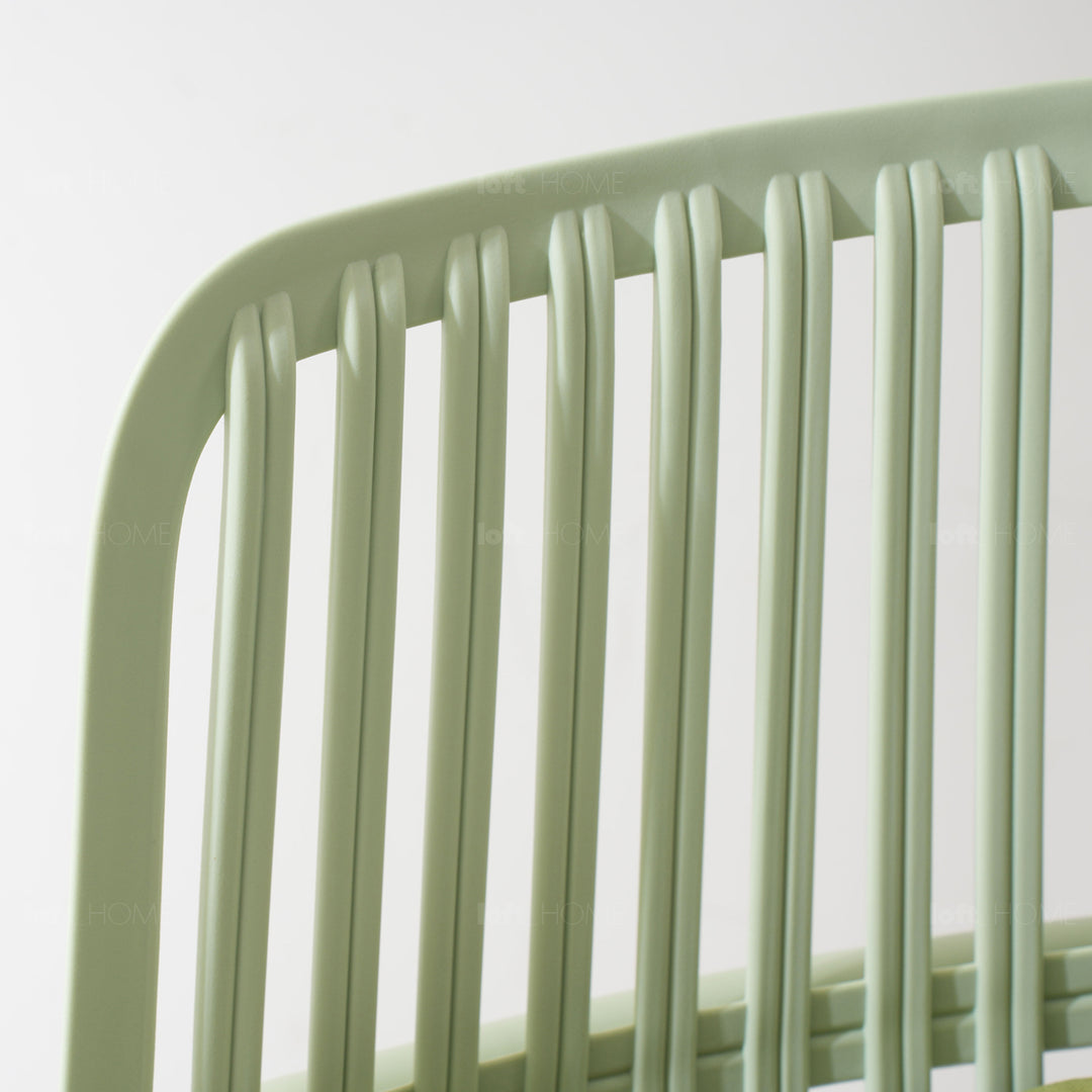 Cream plastic dining chair scones detail 1.