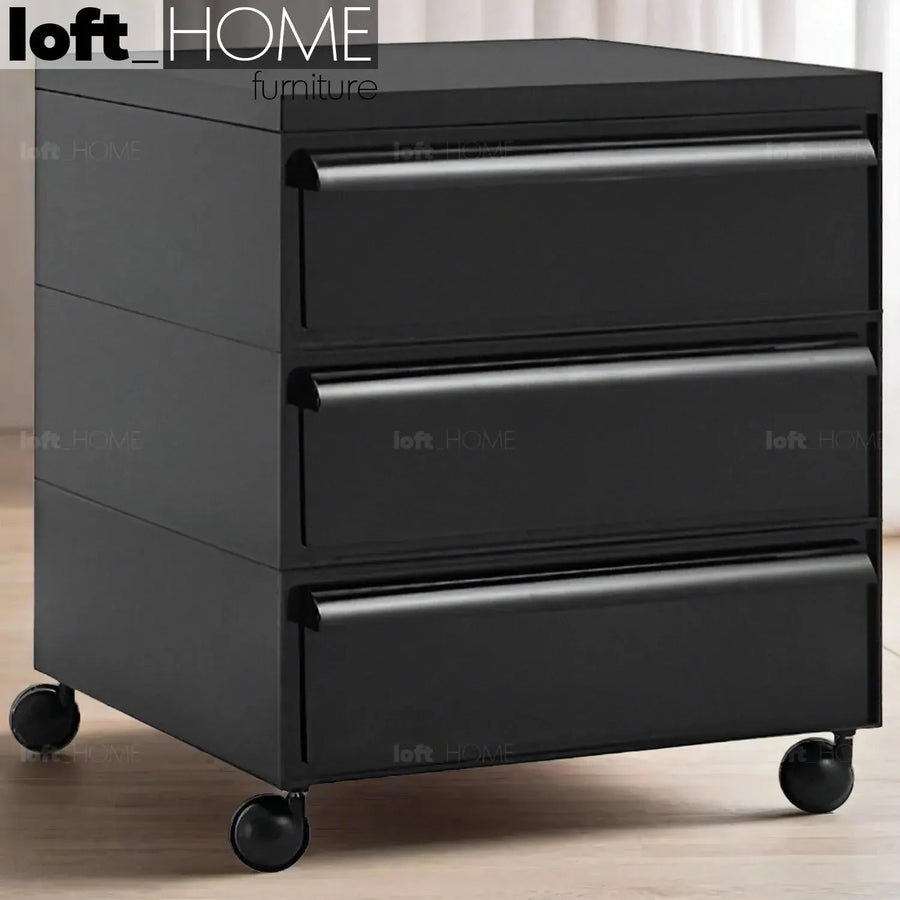 Cream plastic drawer cabinet truffle 3 drawer primary product view.