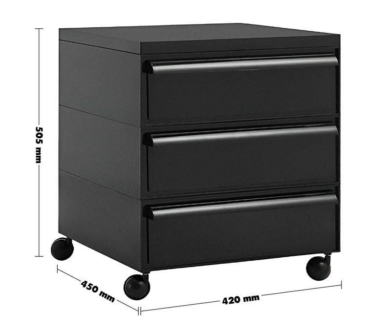 Bauhaus Plastic Drawer Cabinet TRUFFLE 3 DRAWER Size Chart