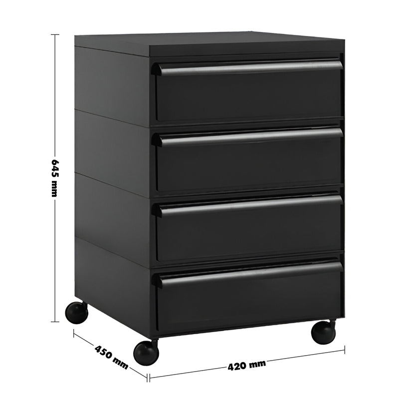 Bauhaus Plastic Drawer Cabinet TRUFFLE 4 DRAWER Size Chart