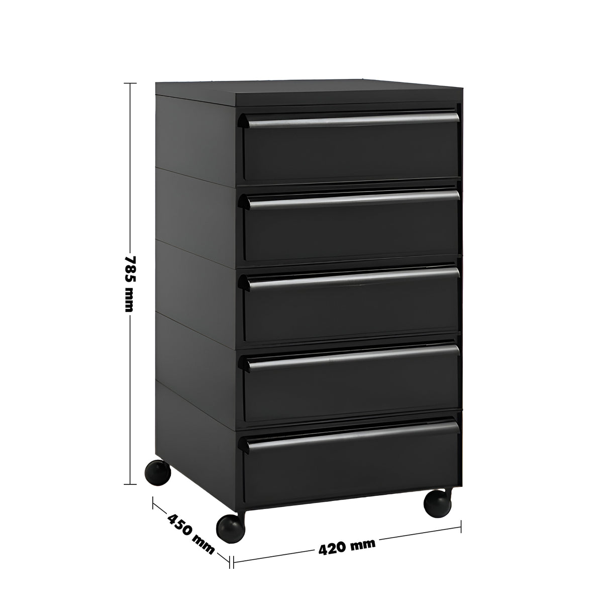 Bauhaus Plastic Drawer Cabinet TRUFFLE 5 DRAWER Size Chart