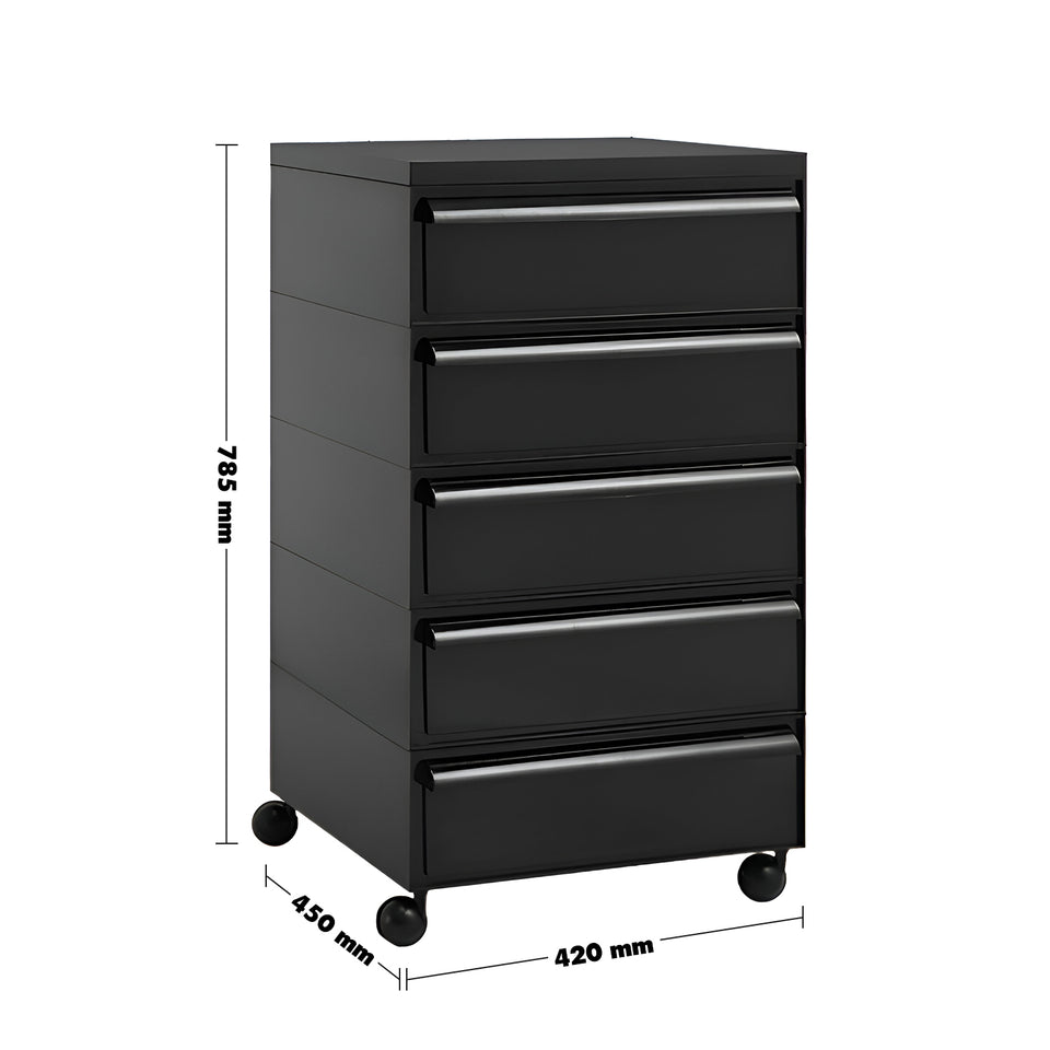 Bauhaus Plastic Drawer Cabinet TRUFFLE 5 DRAWER Size Chart