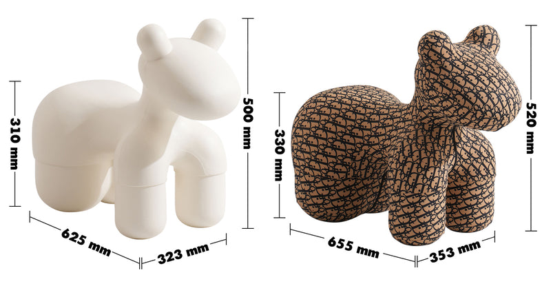 Bauhaus Polyethylene Decor Ottoman LLAMA CALF Size Chart