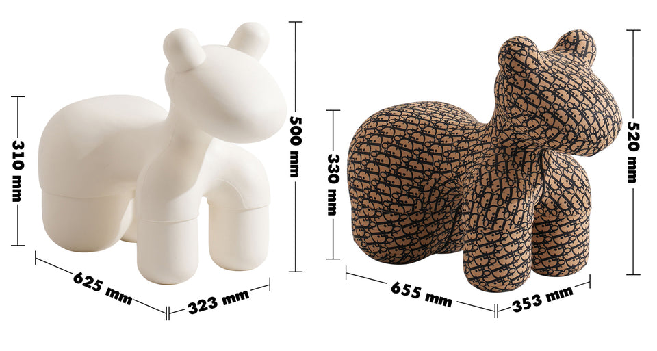 Bauhaus Polyethylene Decor Ottoman LLAMA CALF Size Chart