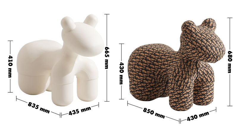 Bauhaus Polyethylene Decor Ottoman LLAMA Size Chart