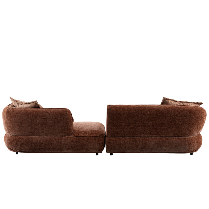 Cream velvet fabric 2 seater sofa cocoa material variants.