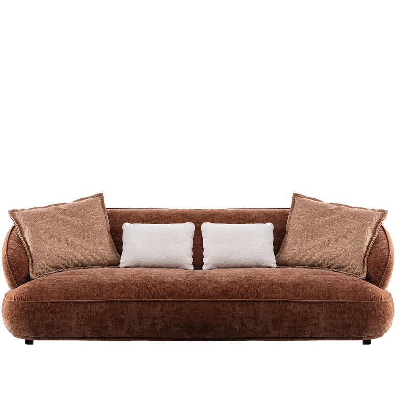 Cream velvet fabric 3 seater sofa cocoa in real life style.