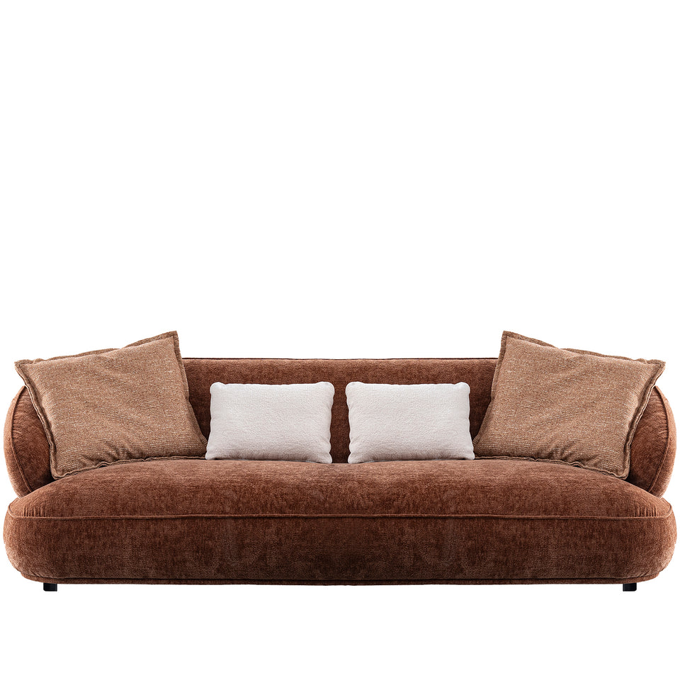 Cream velvet fabric 3 seater sofa cocoa in real life style.