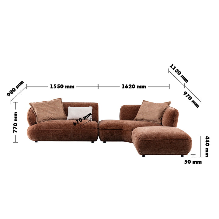Cream velvet fabric l shape sectional sofa cocoa size charts.