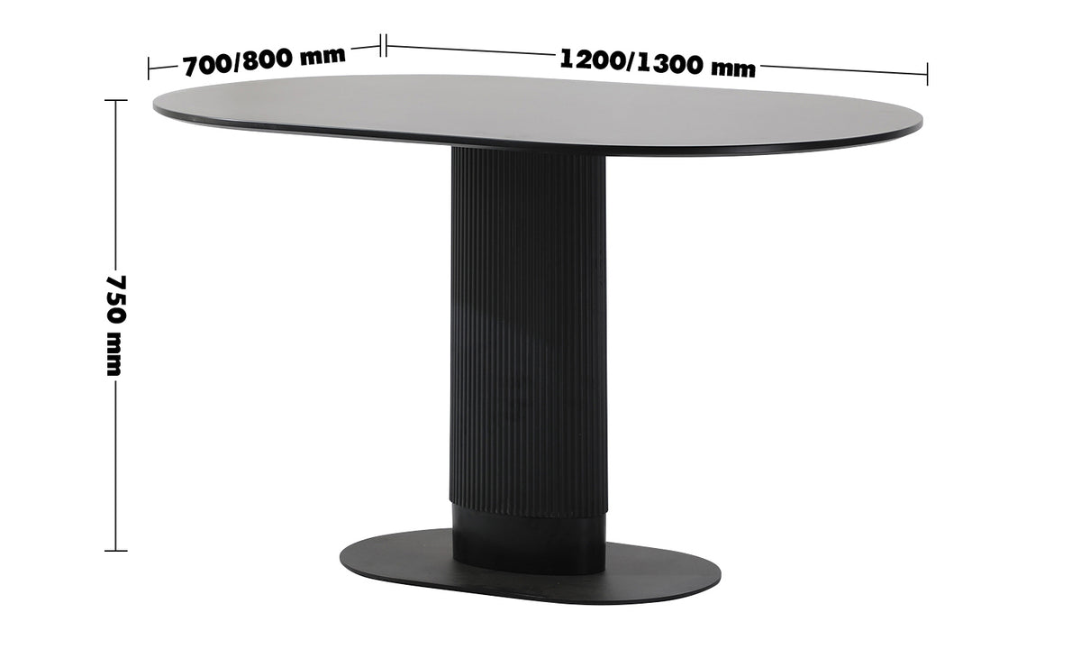 Modern Wood Dining Table ECLAIR Size Chart