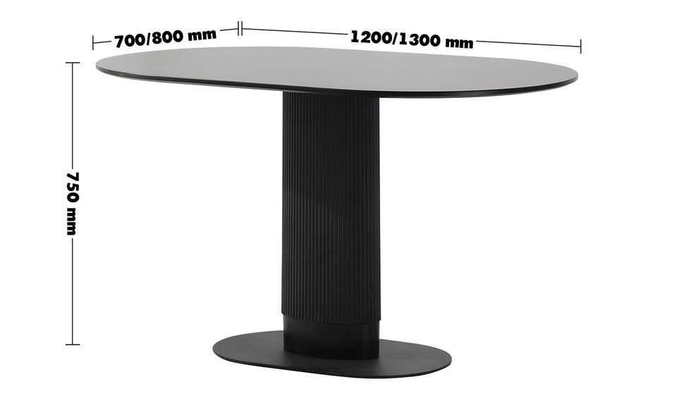 Modern Wood Dining Table ECLAIR Size Chart