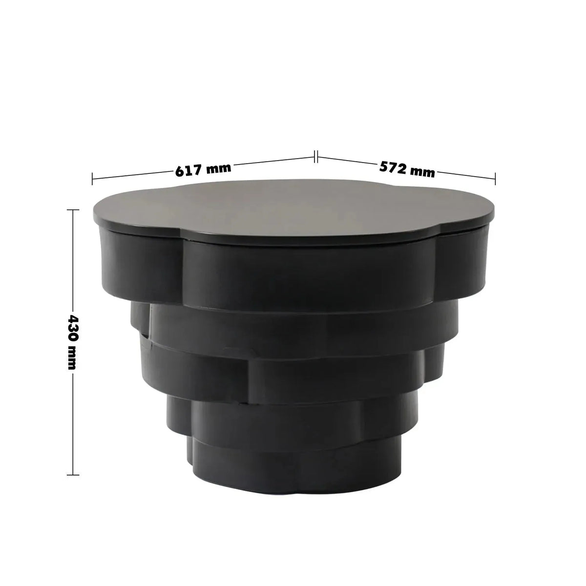 Bauhaus wood side table parfait size charts.
