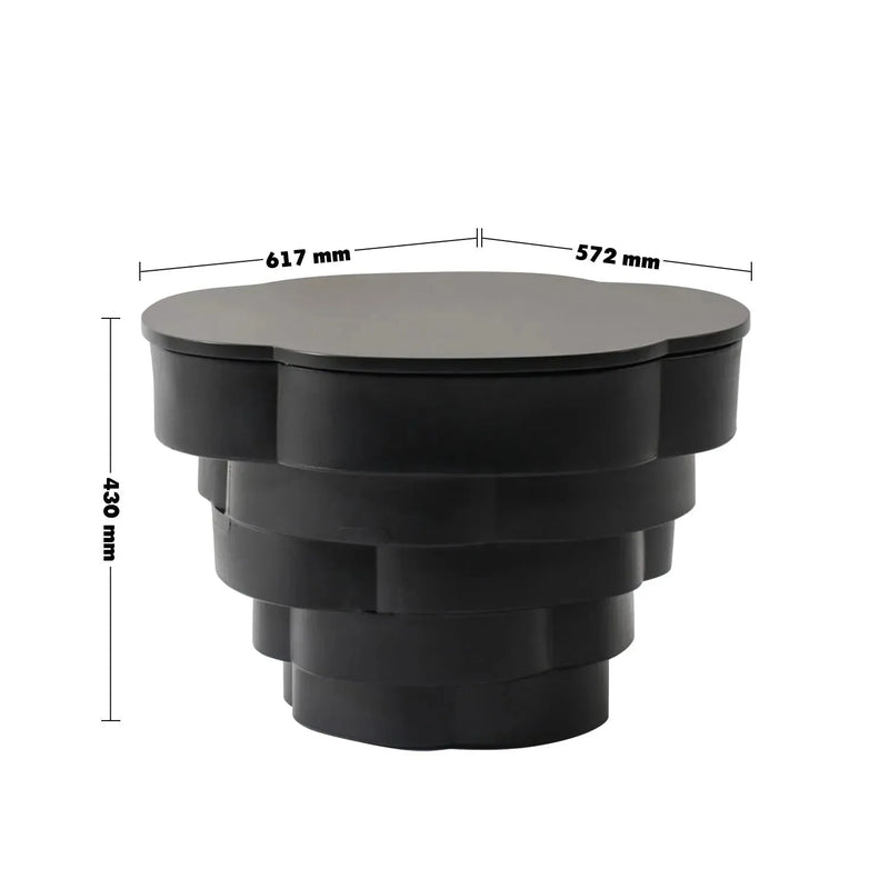 Bauhaus wood side table parfait size charts.
