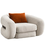 Cream Boucle Fabric 1 Seater Sofa CURLY