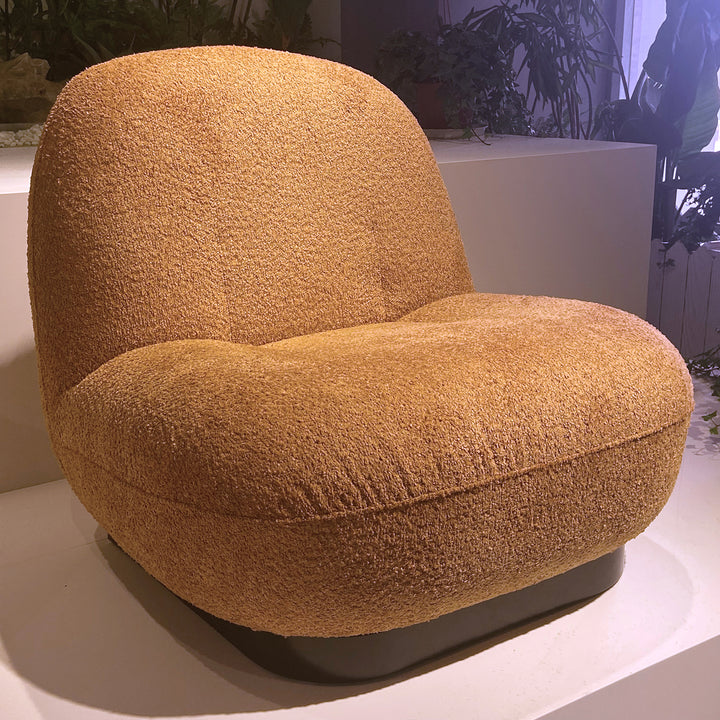 Cream boucle fabric 1 seater sofa velora primary product view.