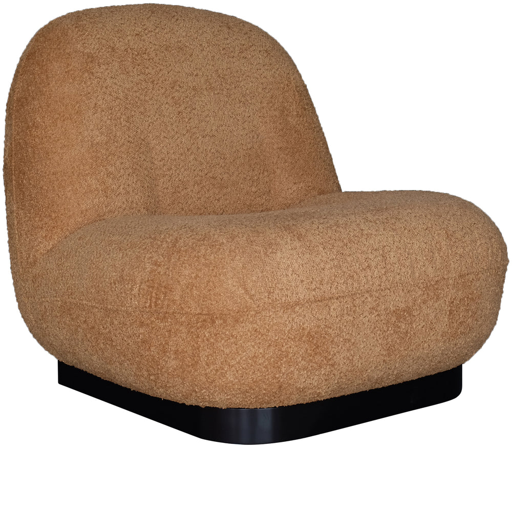 Cream boucle fabric 1 seater sofa velora in white background.