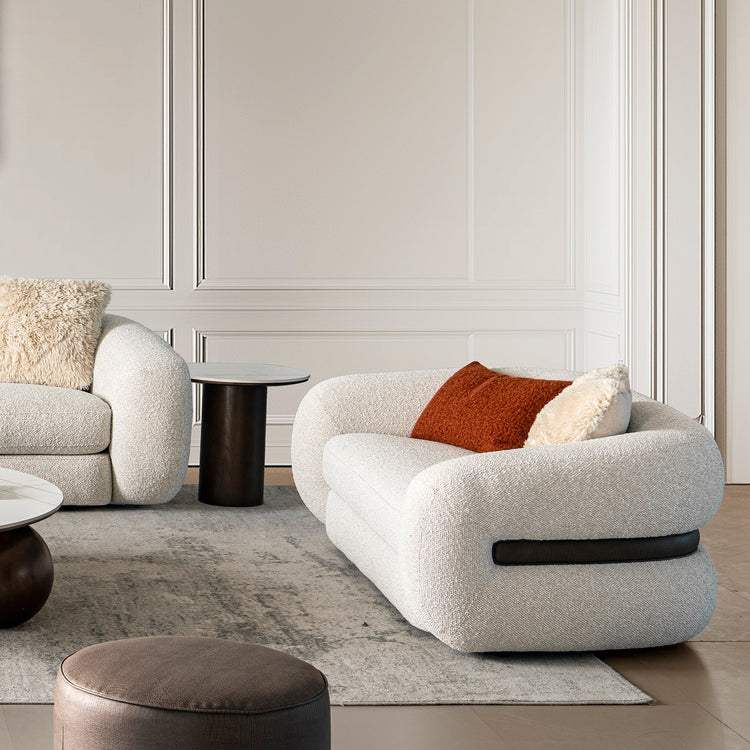 Cream Boucle Fabric 2 Seater Sofa CURLY Good to Know Preview-1