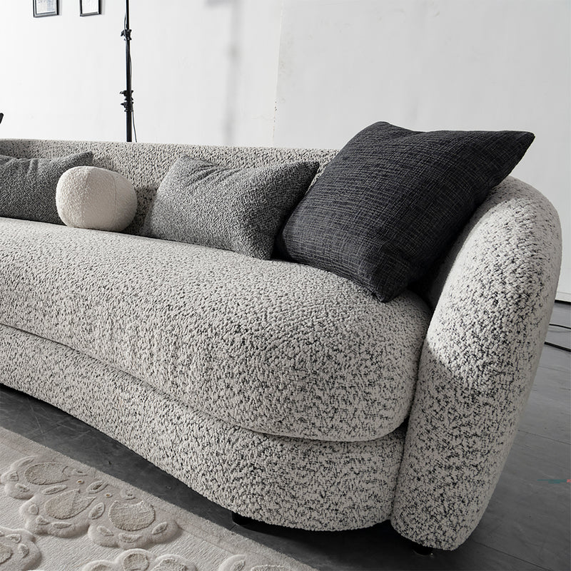 Cream boucle fabric 4 seater sofa nova material variants.