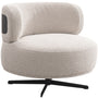 Cream Boucle Fabric Revolving 1 Seater Sofa Chair VUVO