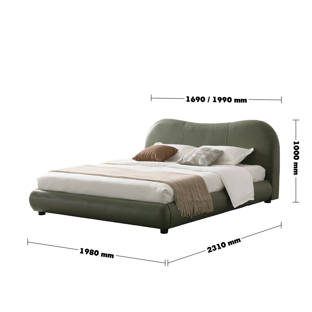 Cream genuine leather bed frame moyu size charts.